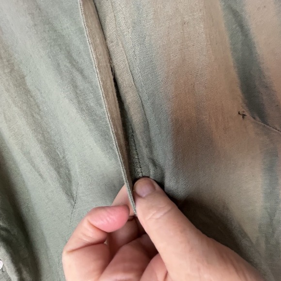 OSO Casuals Italian Linen 3/4 Sleeve Button Front Shirt Dress New XL‎ - Picture 5 of 13